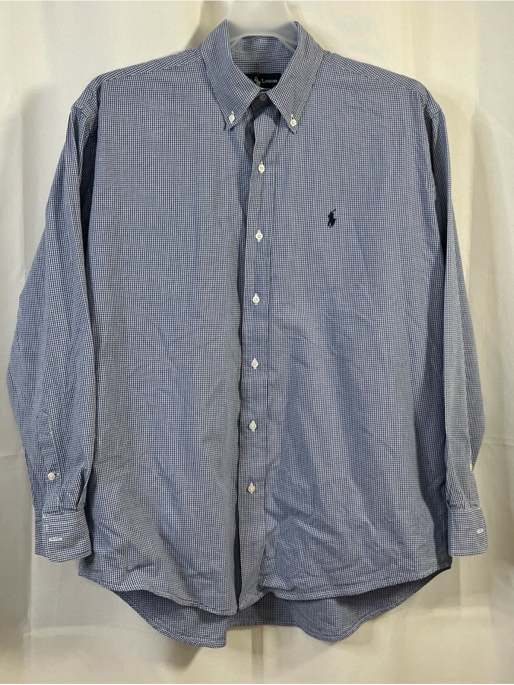 VTG Ralph Lauren Blake Polo Shirt Mens L Blue Button Down Long Sleeve Classic